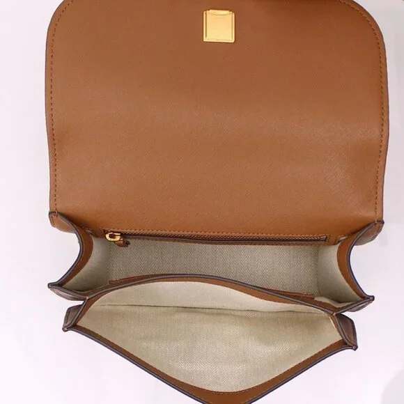 Tory Burch Emerson East West Flap Shoulder Bag Crossbody & Card Holder Moose